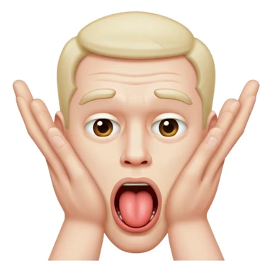 A manly and dramatically pretend pretending to choke himself with two hands with his tongue sticking out sticker