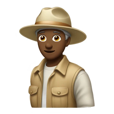gardener pith helmet beige jacket hazel sticker