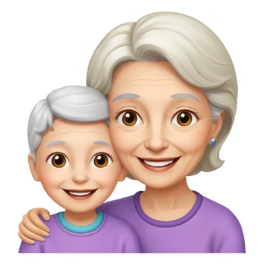 Silueta de anciana e hija sticker