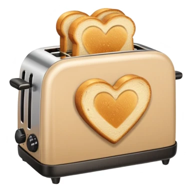 Beige heart toaster with toast  sticker