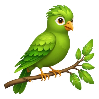 duolingo bird on the branch of tree sticker