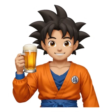 Goku tomando cerveza sticker