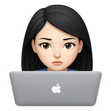 macbook black hair beauty  sticker