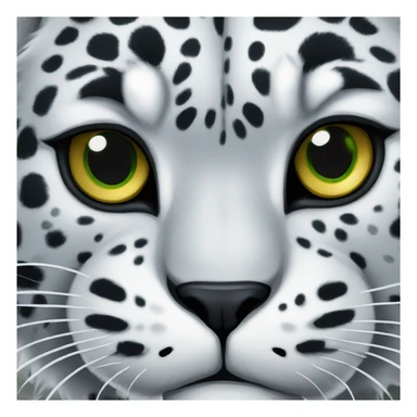 Angry snow leopard with golden green eyes snarling sticker