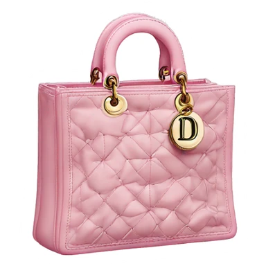A pink rectangle Dior bag with hart embroidery ￼ sticker