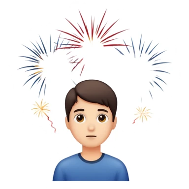 person watching fireworks sticker