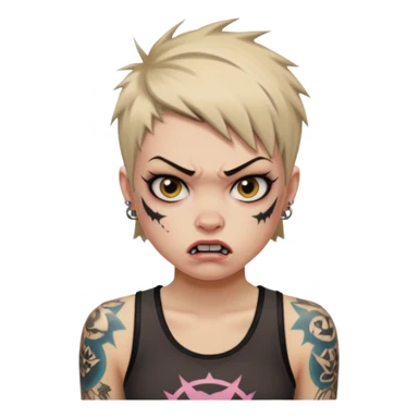 Skater punk girl mugshot sticker