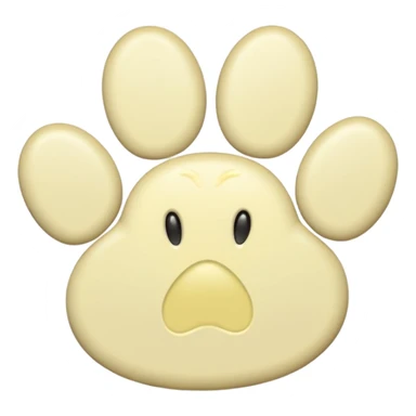 a pale pastel yellow pawprint sticker