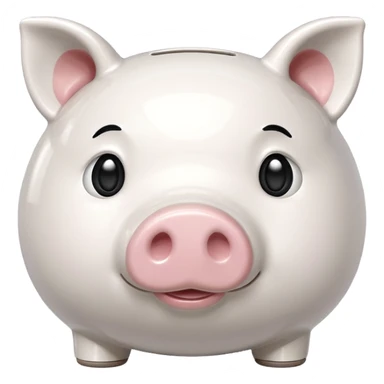 glitter white symbol pig bank sticker