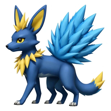 Lucario-Umbreon-Zeraora-Jolteon-Fakémon-hybrid-creature (full body)  sticker