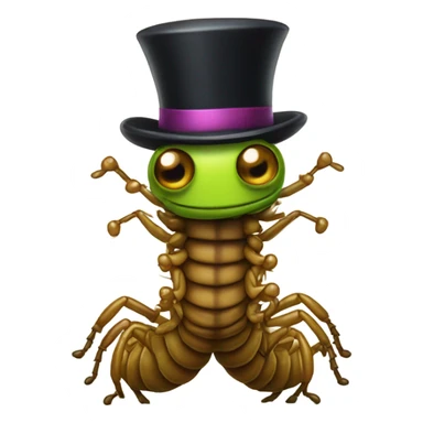 Centipede wearing a cute top hat and monocle  sticker