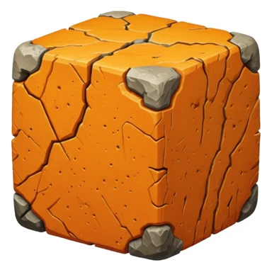 american-orange-intricate-stone-age-rocky-cube-shaped sticker