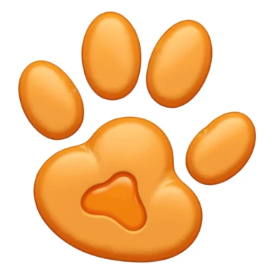 a very light pale pastel yellowy orange pawprint sticker