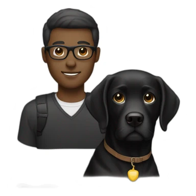black lab with white man light Brown Hair and glasses sticker