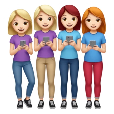 group of cute teenage girls sticker