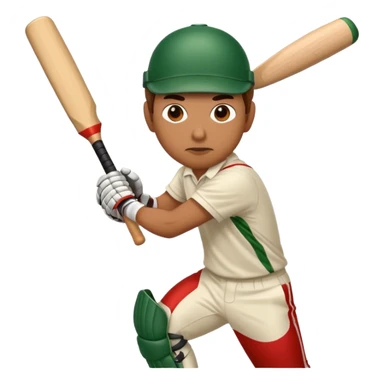 A man hitting a cricket ball with bat sticker