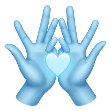 Light blue heart hands sticker