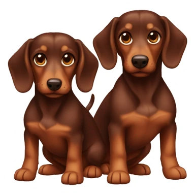 Pareja-Teckel-marrón-chocolate sticker