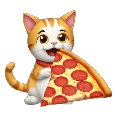 cat eating a slice of pizza sticker