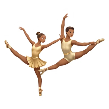 Icon for Sports Dance: a couple in competitive dance attire performing a synchronized dance with acrobatic lifts, dance shoes, rhythmic floor, and a competition backdrop. The icon should capture athleticism, technique, and precision in sports dance. Transparent background. sticker