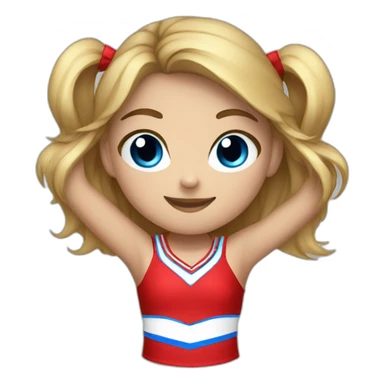 girl cheerleader blue red sticker