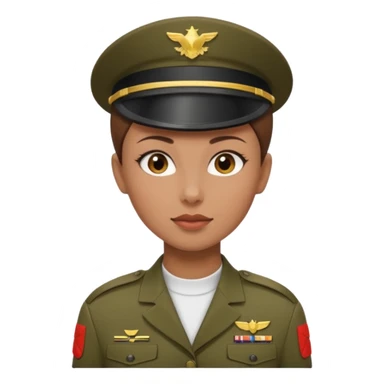 female soldier brown hair style sticker