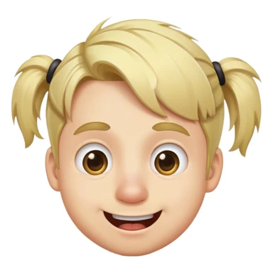 The blond guy with the pigtail looks surprised . smiley face for twitch sticker
