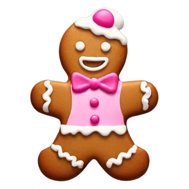 Gingerbread cookie with pink and white frosting  sticker