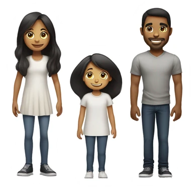 Desing An emoji of a loving brother and sister standing side by side, the sister being short with long straight hair, and the brother tall with black hair styled upward, broad shoulders, and both showing warm smiles sticker