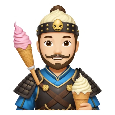 SAMURAI WITH ICE CREAM BEARD GAY sticker