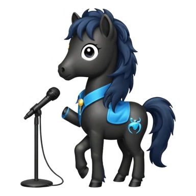 black pony with microphone sticker