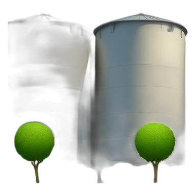 round bushes in front of silo sticker