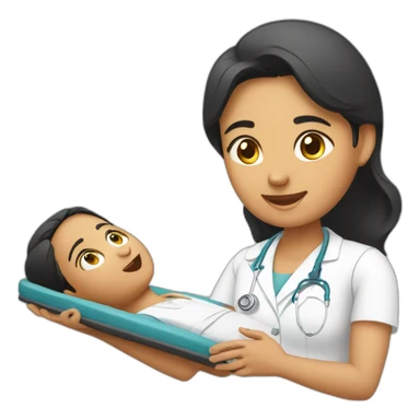 indian female physio treating patients sticker