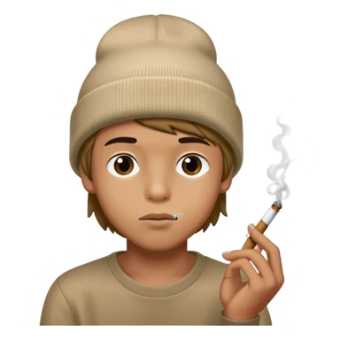 mysterious boy in beanie smoking a blunt sticker