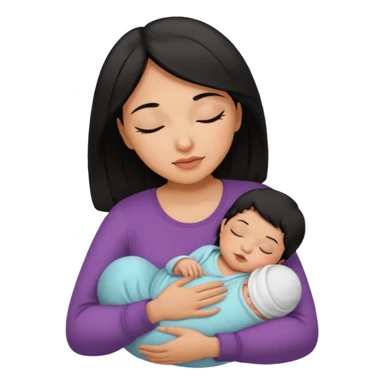 mom holding newborn baby girl with brown eyes tan skin and black hair and blue eyes newborn girl baby tan skin black hair sticker