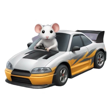 Rat in a drift car sticker