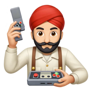 Sardar playing Nintendo 1942 game sticker