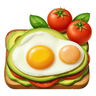 avocado toast with tomatoes and egg  sticker