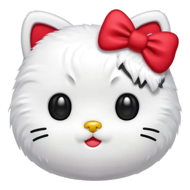 Fait un emoji comme hello kitty à la perfection en dessin normal sans 3d juste la tête  sticker