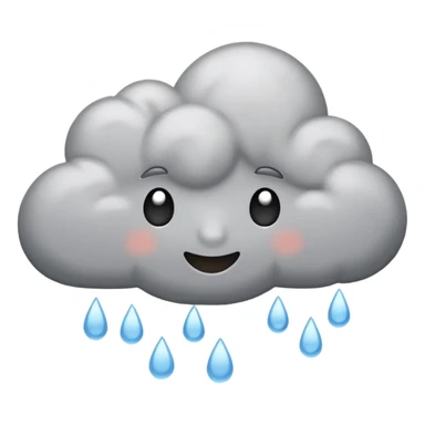 emoji of grey cloud is raining, (without faces) sticker