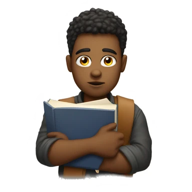 highly bored demotivated young student holding book sticker