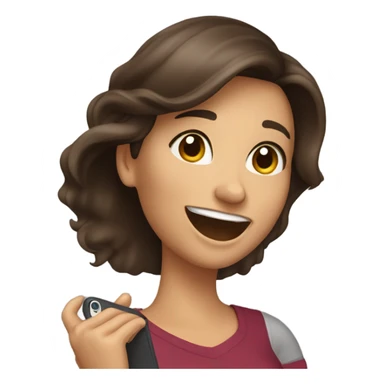 Brunette Girl taking selfie with her phone sticker