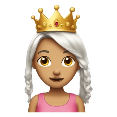 Sassy girl emoji with crown on head sticker