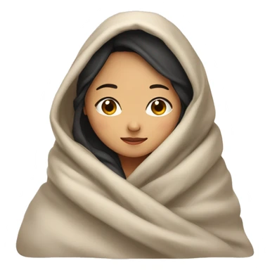 Asian girl snuggled in blanket sticker