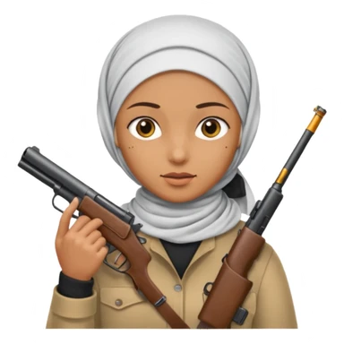 Muslim terrorist shooting a gun sticker