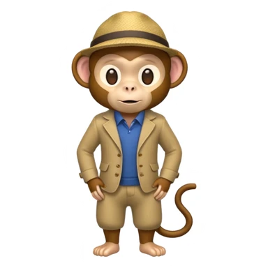 monkey with clothes sticker