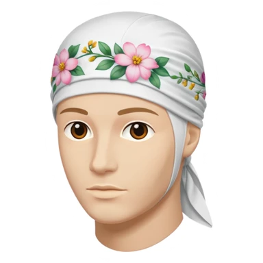 white durag with a design sticker
