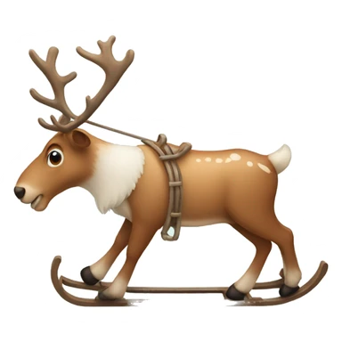Reindeer with a sled sticker
