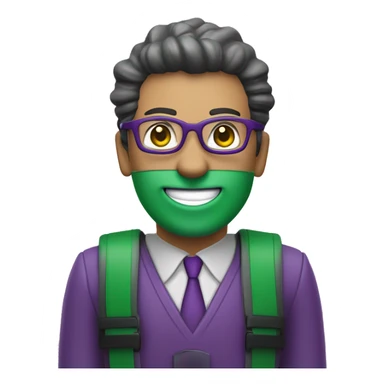 CISO in green/purple branding looks happy. The experts at Wortell proactively intervene where necessary, nipping potential attacks in the bud. Koos can now work with peace of mind, knowing his organization is secure.  sticker