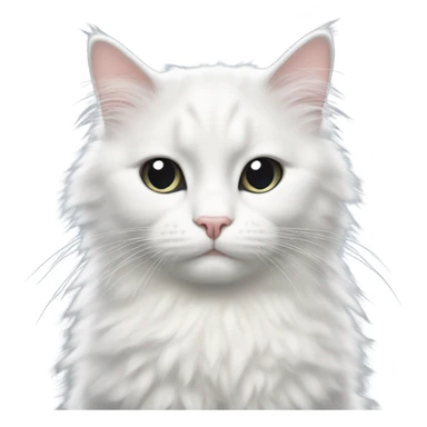 Fluffy tuxedo kitty with little black spot under nose sticker